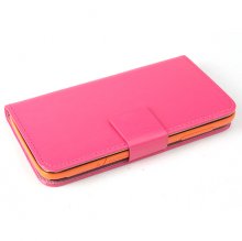 Protective PU Leather Flip Case for JIAYU G2F Smartphone Rosy