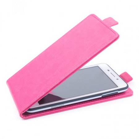 Leather Flip Cover Case Protect Case for Doogee DG280 Smartphone Rose