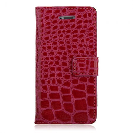 Magnetic Closure Protective Flip Cover Stand Crocodile Stripe Leather Case for iPhone5c