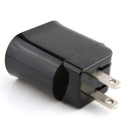 2-in-1 USA Standard Travel Charger Car Charge for iPad iPhone Smartphone -Black