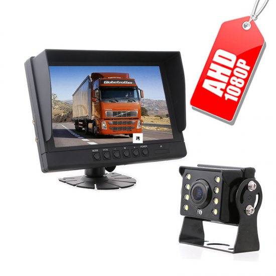 7 Inch Digital Monitor Car Reversing 1080P AHD High Resolution 2CH View Rear View Monitor Backup Camera System