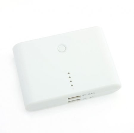 12000mAh Portable Mobile Power Bank White