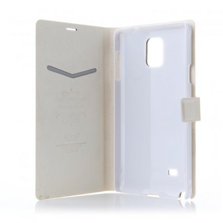 Flower Show Leather Flip Cover Stand Case for Samsung Note 4 9106 Smartphone White