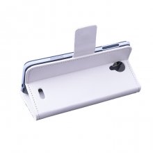Leather Flip Cover Case Stand for Doogee DG280 Smartphone White
