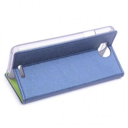 Leather Flip Contract Color Cover Case Protect Case Stand for InFocus M530 Dark Blue