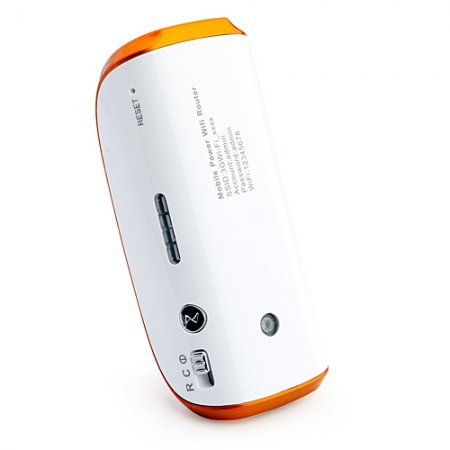 3-in-1 Mobile Power Bank 3G WiFi Router Wireless Network Storage RJ45 5200mAh- Orange