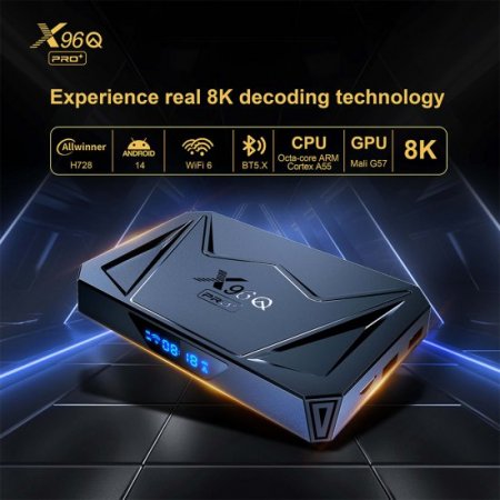 Android 14.0 IPTV Box Octa-core ARM Cortex A55 Allwinner H728 BT5.0 2.4G-5.8G Wifi 8K Smart TV Box