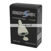 Car Charger Hub Adapter 2 USB Port White