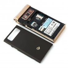 OTIUM W2014 Flip Phone Dual Touch Screen Android 4.2 MTK6572 GPS 3.0 Inch- Gold