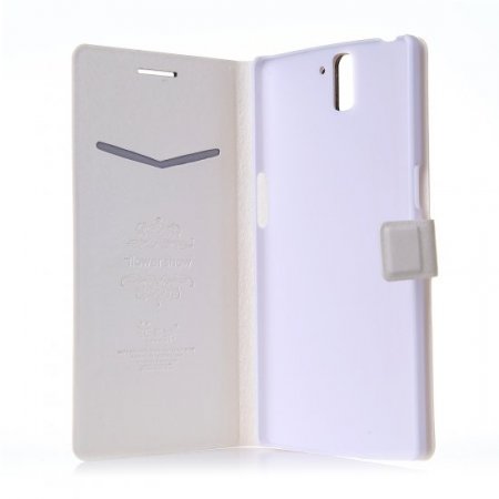 Fashion Flower Show Leather Stand Case Cover for Oneplus Smartphone White