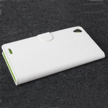 Fashion Leather Flip Case Cover for KINGZONE K1 Smartphone White