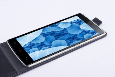 Leather Flip Cover Stand Case for DOOGEE DG580 Smartphone Black