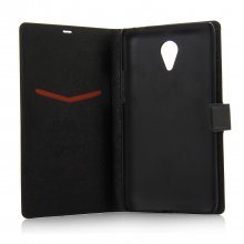 Fashion Leather Flip Cover Stand Case for MEIZU m1 note Smartphone Black