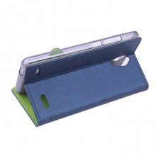 Leather Flip Cover Case Stand ZTE V5 MAX Smartphone Blue