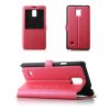 Fashion Leather View Flip Case Cover for Samsung Galaxy Note4 Smartphone Rose