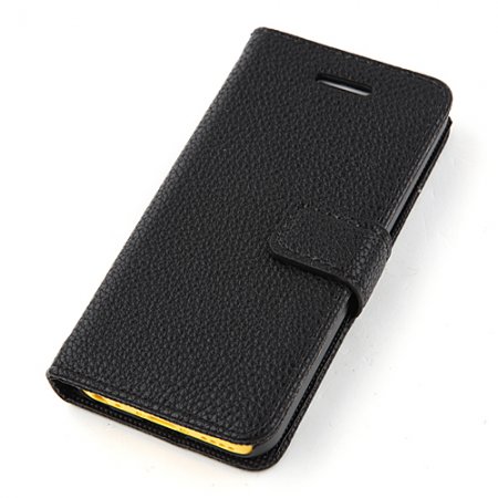 Magnetic Closure Protective Flip Cover Stand Litchi Stripe Leather Case for iPhone5c