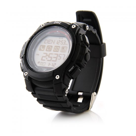 ZOOZ J1 IP68 Bluetooth Watch with Call SMS Sync Function for Android iOS Phone Black