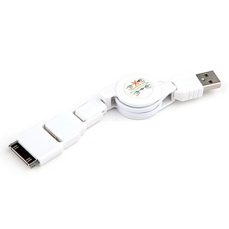 3 in 1 Retractable USB Cable for iPhone 5/4S iPad Smartphone MP3 Player