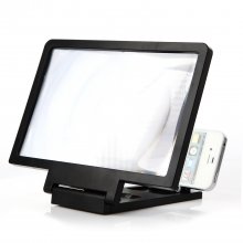 Portable Mobile Phone Screen Magnifier Bracket 3D Enlarge Stand for Smartphone Black
