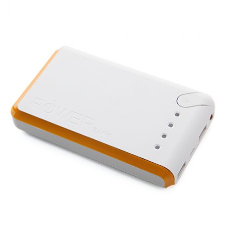 15000mAh Dual-USB Power Bank for Mobile Phone Tablet PC White