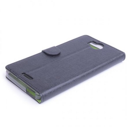 Leather Flip Contract Color Cover Case Protect Case Stand for InFocus M530 Black