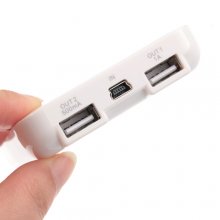 USB Power Station External Lithium-ion Battery Pack 5000mAh 2 USB Ports White