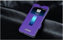 S-view Flip Cover Case Stand for ZTE Nubia Z7 Max Smartphone Purple