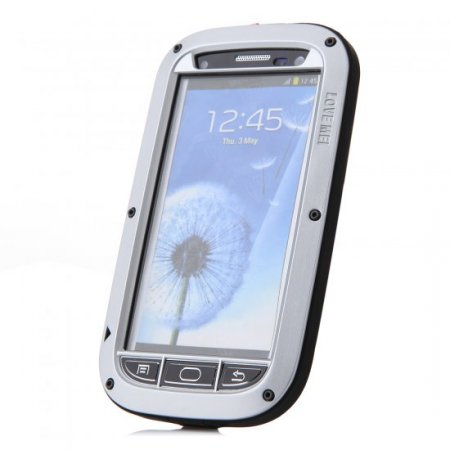 LOVE MEI Shockproof Waterproof Rugged Gorilla Metal Case For Samsung Galaxy S3 Silver