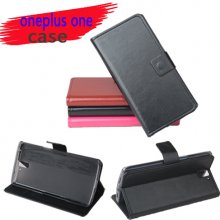 Fashion Leather Flip Case Cover for ONEPLUS ONE Smartphone Black