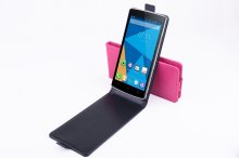 Leather Flip Cover Stand Case for DOOGEE DG580 Smartphone Black