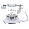 PBQY Elegant Retro Style Bluetooth Phone Bluetooth Sync Smart Health Telephone White