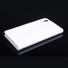 Leather Flip Cover Case Stand for Cubot X9 Smartphone White