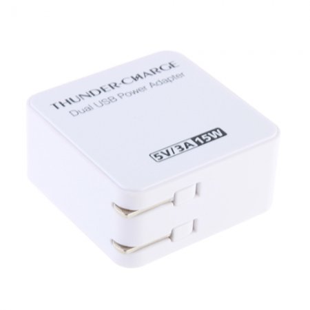 Universal 3A/5V Dual USB Power Adapter