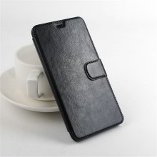 Leather Flip Cover Case Protective Case Stand for MEIZU MX5 Smartphone Black