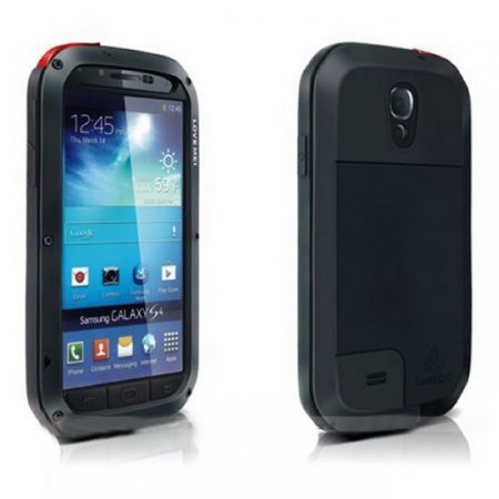 LOVE MEI Shockproof Waterproof Aluminum Metal Case For Samsung Galaxy S4 i9500 Black