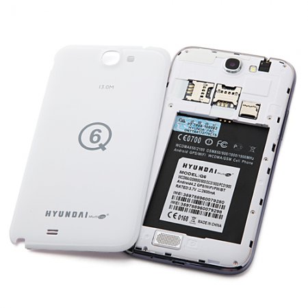 Hyundai Q6 Quad Core Smartphone 6.0 Inch HD Screen MTK6589 Android 4.2 3G GPS OTG 16GB