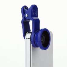 3-IN-1 Universal Wide-angle + Macro Lens + Fish Eye Photo Lens Blue