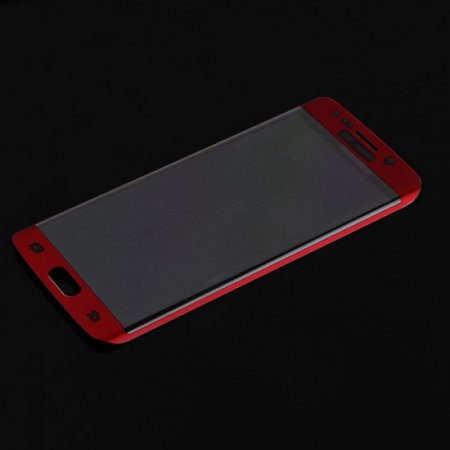 0.2mm Electroplating Tempered Glass Screen Protector for SAMSUNG S6 Edge Red