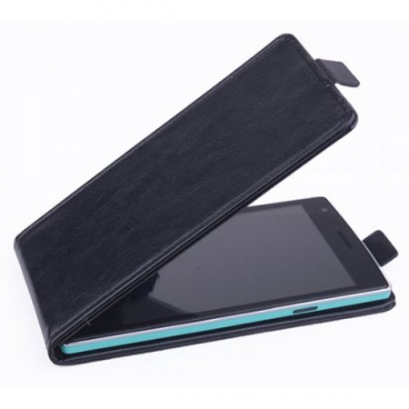Leather Flip Cover Stand Case for Elephone G4 Smartphone Black