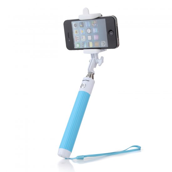 All-in-one Extendable Bluetooth Monopod One-click Photographic Selfie Stick Blue