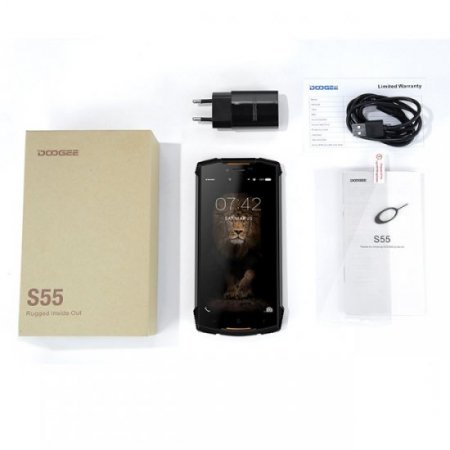 DOOGEE S55 LITE 2GB RAM 16GB ROM MTK6739 1.5GHz Quad Core 5.5 Inch IPS Corning Gorilla Glass 3 HD+ Screen Dual Camera IP68 Waterproof Android 8.1 4G LTE Smartphone