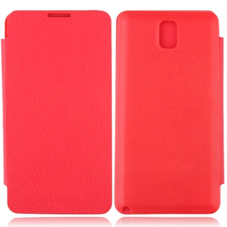 Portable Leather Flip Case Cover for Samsung Galaxy Note III Red