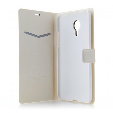 Flower Show Leather Flip Cover Stand Case for MEIZU MX4 Smartphone White