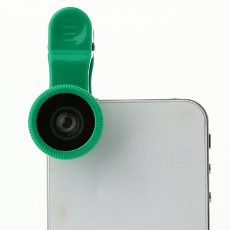 3-IN-1 Universal Wide-angle + Macro Lens + Fish Eye Photo Lens Green