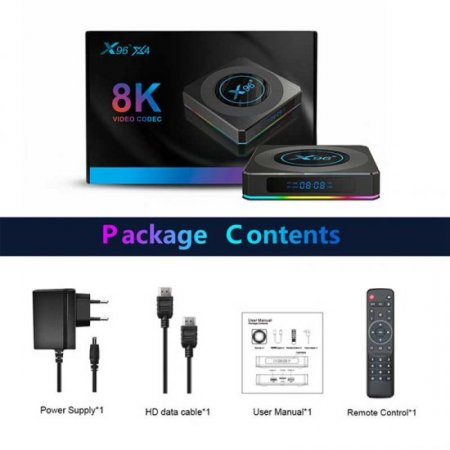8K X96 X4 SUBTV Smart tv Box Android 11 4GB 64GB BT4.1 Amlogic S905W Media Player
