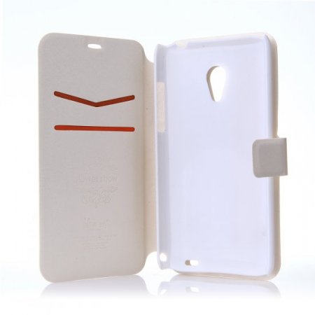 Fashion Flower Show Leather Stand Case Cover for MEIZU MX2 Smartphone White