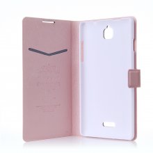 Fashion Flower Show Leather Stand Case Cover for Coolpad 8736 Smartphone Champagne