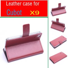 Leather Flip Cover Case Stand for Cubot X9 Smartphone Brown