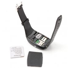 AK11 Watch Phone Single SIM Card Camera FM Bluetooth Ebook 1.2 Inch Touch Screen- Black