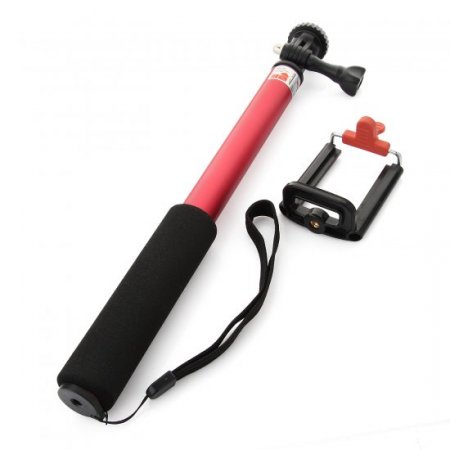 iht Mini Monopod Selfie Handheld Monopod Stick for iOS and Android Red
